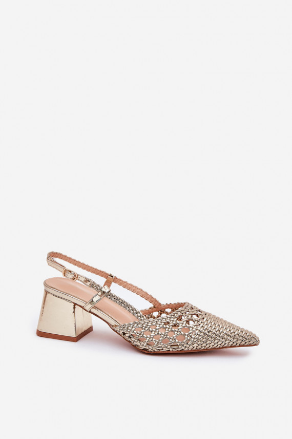 basutės su kulniukais Su Braid I Szpiczastymi Noskami aukso spalvos Resterri