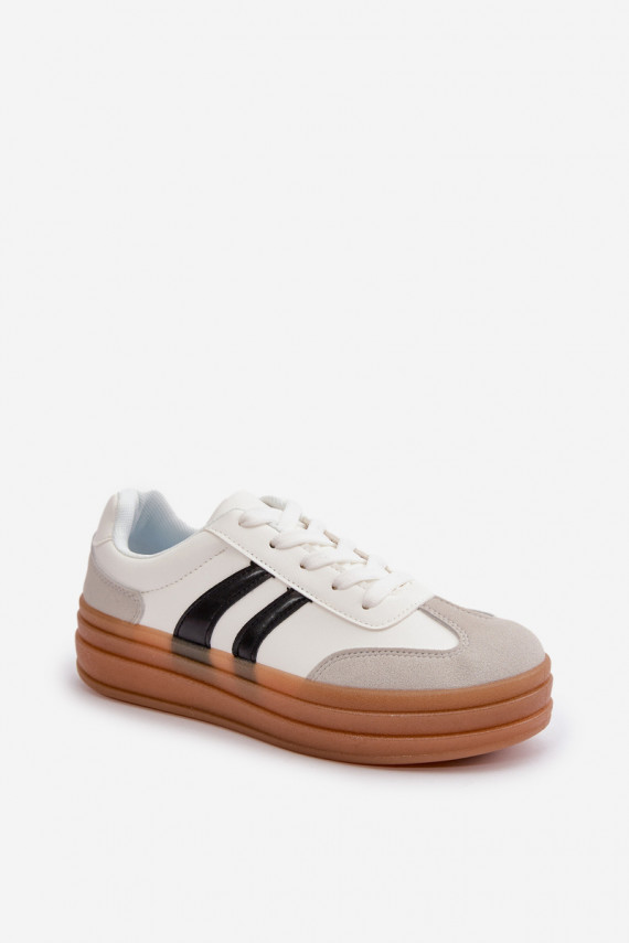 Sneakers modelio batai Moteriškos su platforma Baltos-pilkos spalvos Nesonice