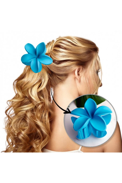 Puošnus plaukų segtukas Barrette XL  OMBRE matowy žydros spalvos 7,5 x 8cm SP401