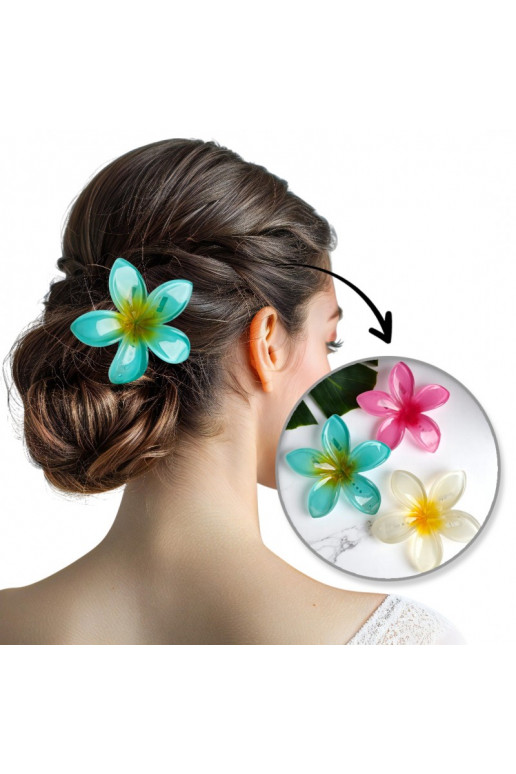 Puošnus plaukų segtukas Barrette XL KLIPS  ombre žydros spalvos 6 cm  SP405