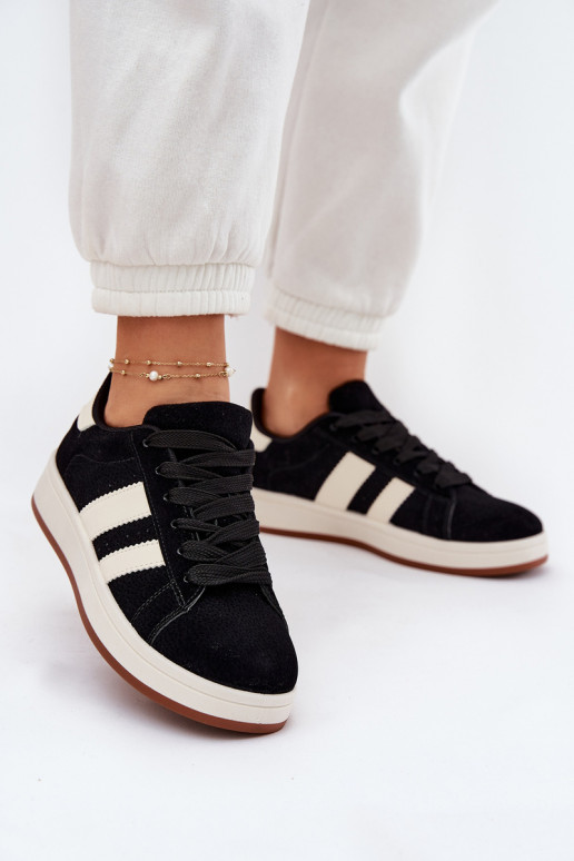 Sneakers modelio batai Moteriškos Z iš eko zomšosu juodos spalvos Arlenina