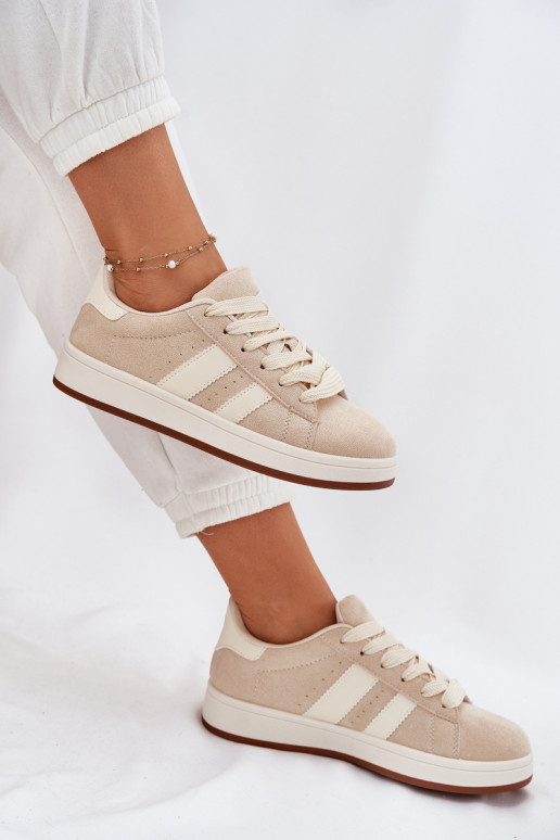 Sneakers modelio batai Moteriškos Z iš eko zomšosu smėlio spalvos Arlenina