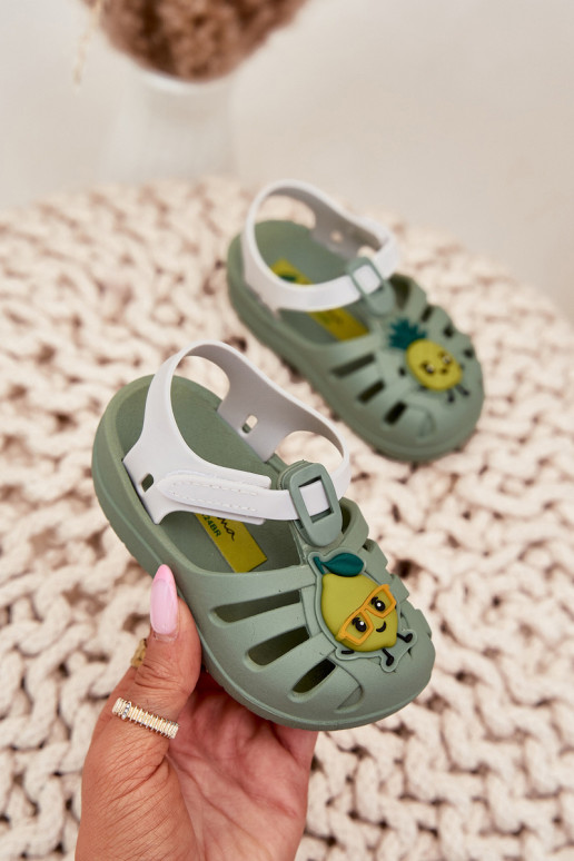 sandalai Vaikiški su lipniais užsegimais Owoce 83615 Ipanema Summer XIV Baby žalios spalvos
