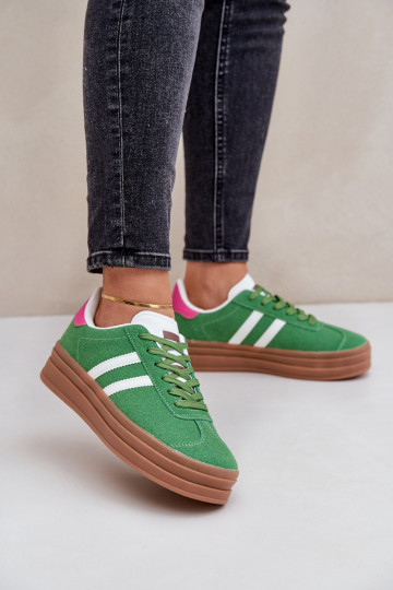 Sneakers modelio batai Moteriškos su platforma žalios spalvos Egelia 2