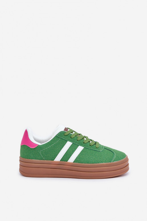 Moteriški sportbačiai su platforma Egelia žalios spalvos