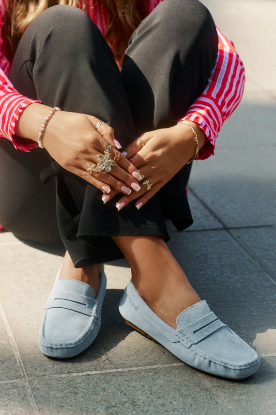 Zomšiniai mokasinai Big Star RR274943 mėlynos spalvos