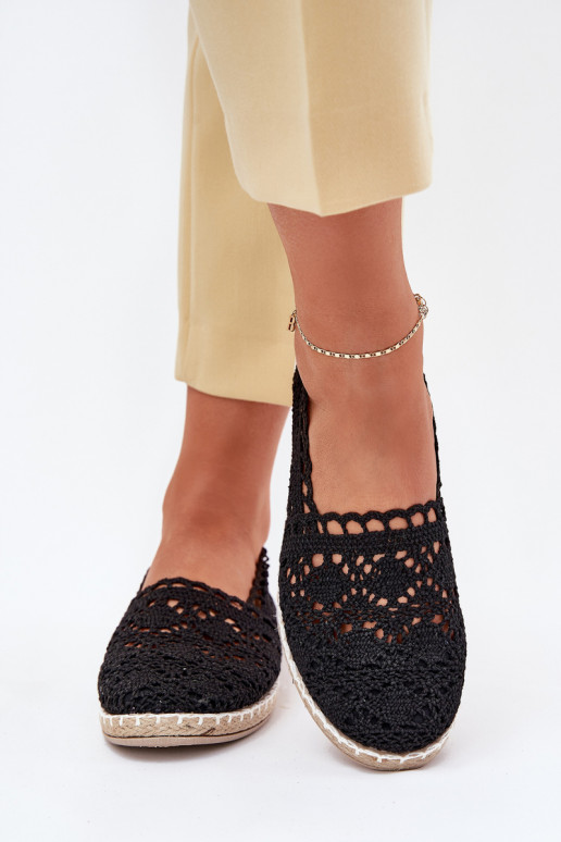 espadrilės iš nėrinių Moteriškos juodos spalvos Adelira