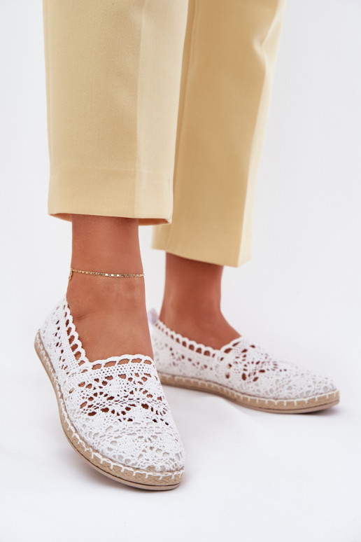 espadrilės iš nėrinių Moteriškos baltos spalvos Adelira