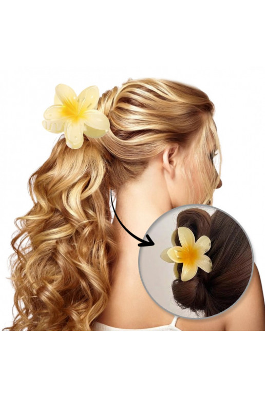 Puošnus plaukų segtukas Barrette XL  ombre geltonos spalvos 7,5x8cm SP269ZO