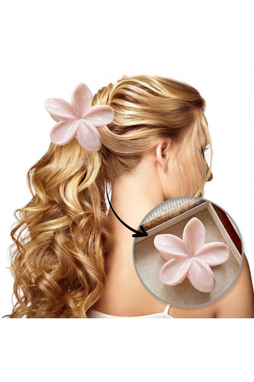 Puošnus plaukų segtukas Barrette XL , marmurek šviesios rožinės spalvos 7,5 x 8cm SP406