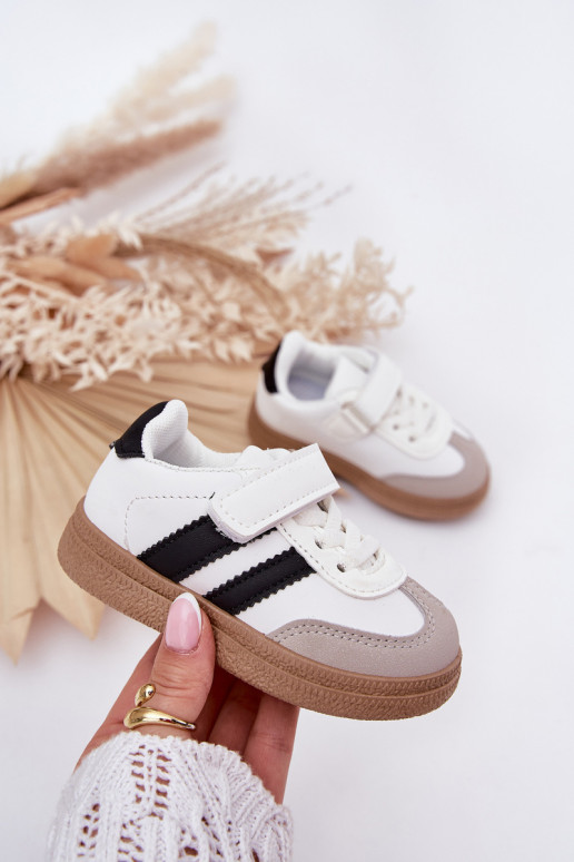 sportiniai bateliai Sneakers modelio batai Vaikiški su lipniais užsegimais baltos spalvos Adelina