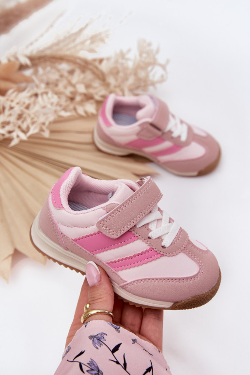Vaikiški Sneakers modelio batai sportiniai bateliai su lipniais užsegimais rožinės spalvos Viona