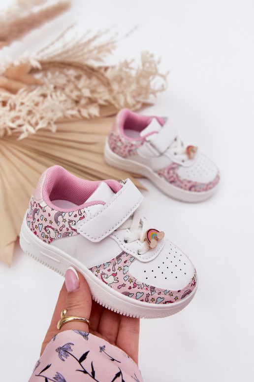 Vaikiški Sneakers modelio batai sportiniai bateliai Vienaragiai rožinės spalvos Thalia