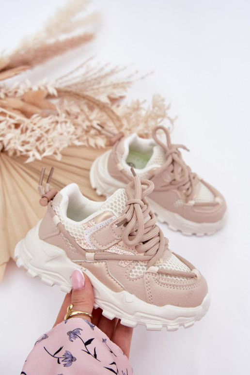 sportiniai bateliai Sneakers modelio batai Vaikiški smėlio spalvos Tilvianea