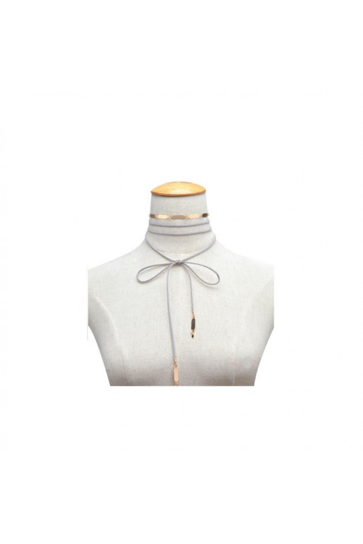 Kaklo papuošalas CHOKER OPALIZUJĄCY - pilkos spalvos N493SZ