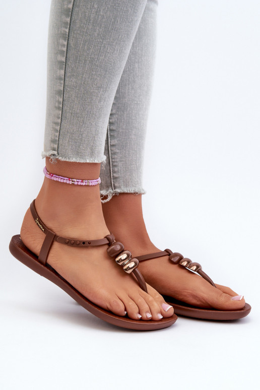 Moteriškos Lygiapadės basutės Šlepetės 83507 Ipanema Class Blown Up Sandal Fem rudos spalvos