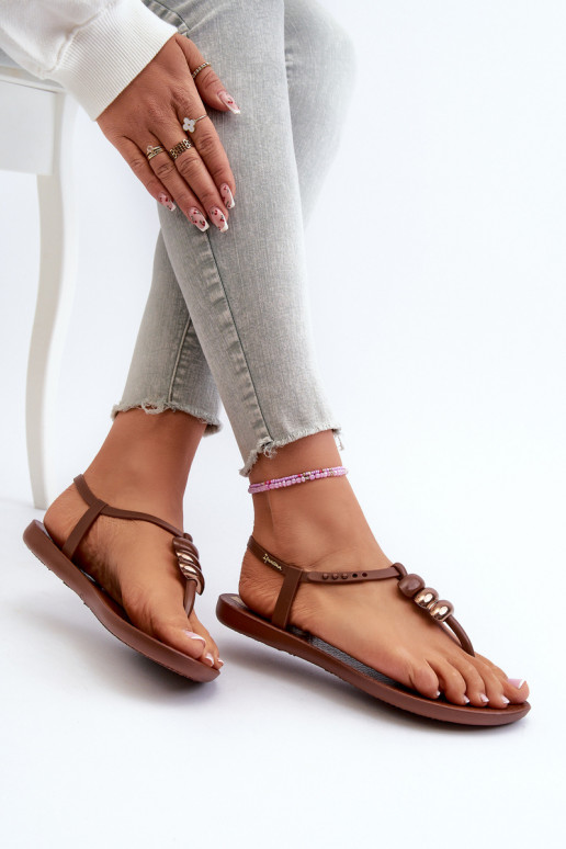 Moteriškos Lygiapadės basutės Šlepetės 83507 Ipanema Class Blown Up Sandal Fem rudos spalvos