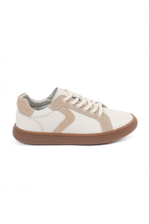 Baltos-smėlio spalvos Sneakers modelio batai oda Sergio Leone