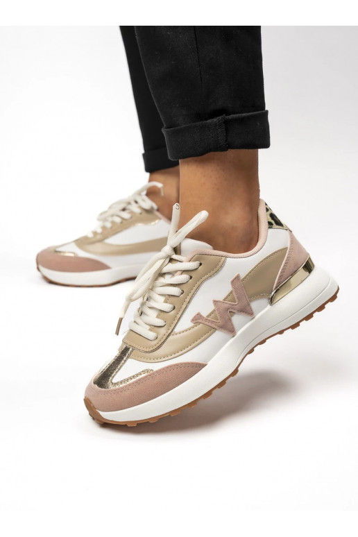 Moteriškos Sneakers modelio batai WANDA WHITE PINK Stylowy Komfort z Kobiecym Akcentem