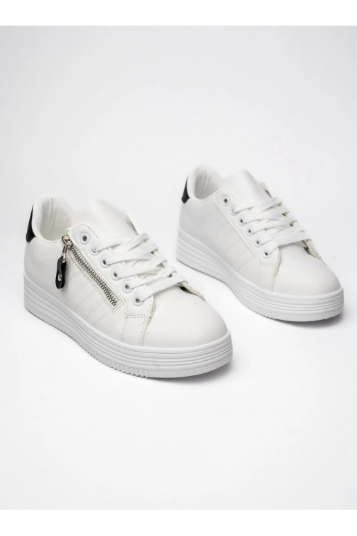 Moteriškos Sneakers modelio batai ZIPPY WHITE BLACK Nowoczesny Design i Miejski Komfort