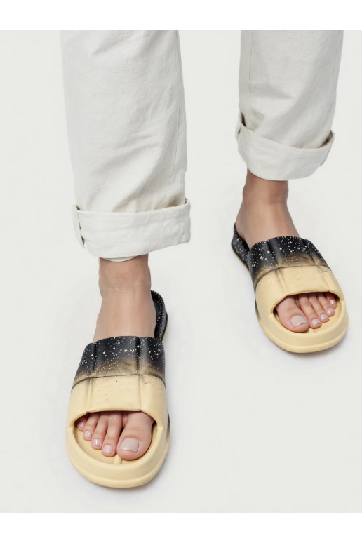 Moteriškos Šlepetės ESTRELLA BLACK-BEIGE