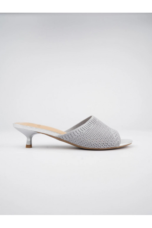 Elegantiško stiliaus Šlepetės Miejskie sidabro spalvos
