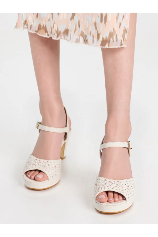 Moteriškos basutės su kulniukais NIGHT ELEGANCE BEIGE