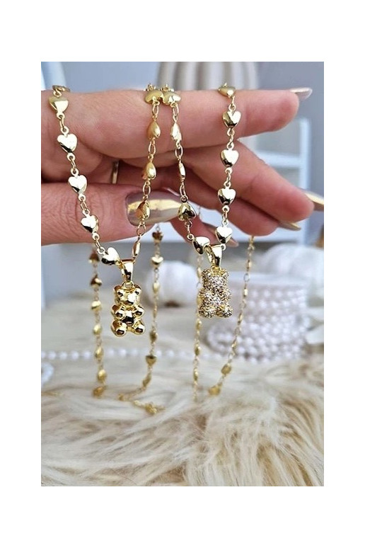 Kaklo papuošalas Teddy dengtas auksu