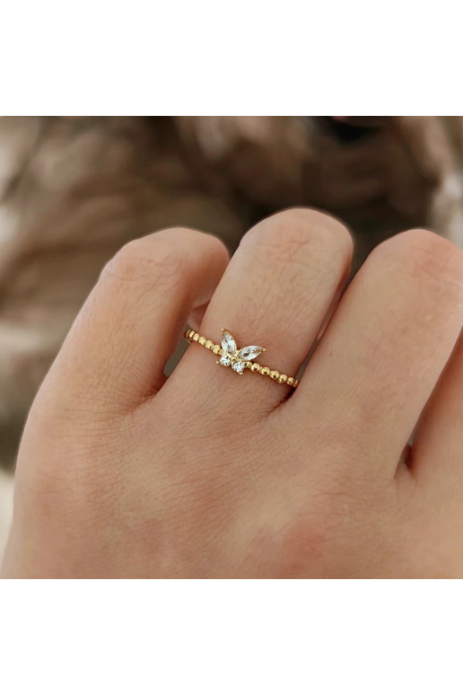 Paauksuotas žiedas Butterfly