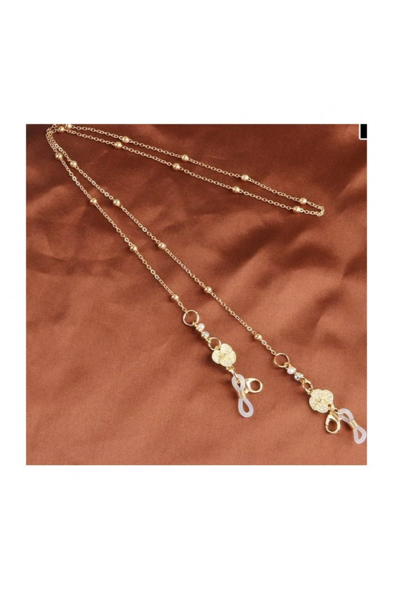 Grandinėlė akiniams cienki aukso  cyrkonie 68cm LDK17