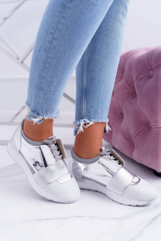 Lu Boo sidabro spalvos sportinio...