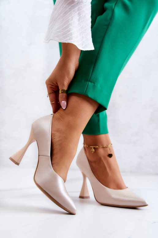 Madingi bateliai Shoes smėlio spalvos