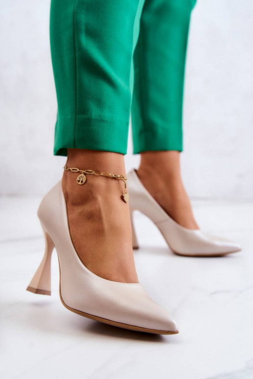 Madingi bateliai Shoes smėlio spalvos