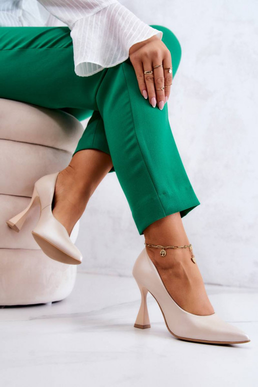 Madingi bateliai Shoes smėlio spalvos