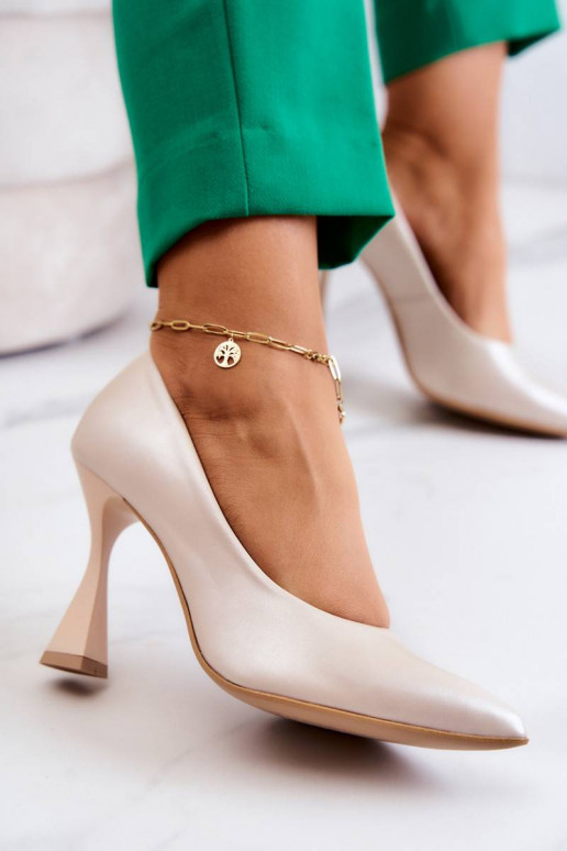 Madingi bateliai Shoes smėlio spalvos