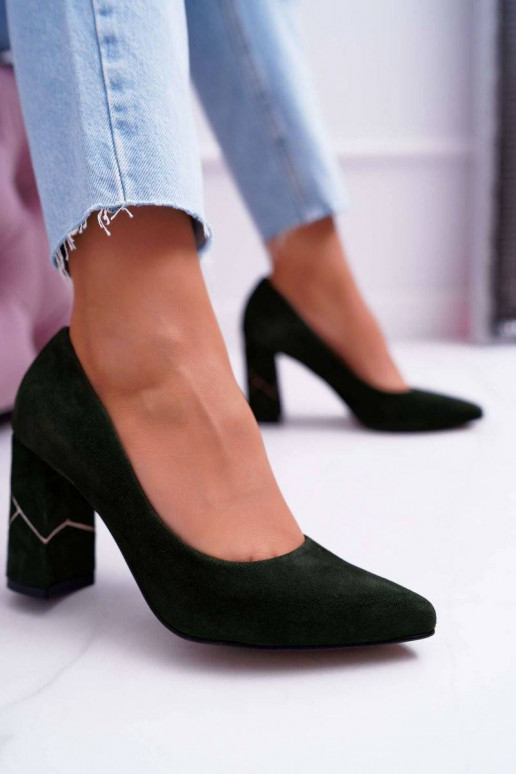 Bateliai Laura Messi iš zomšos žalios...