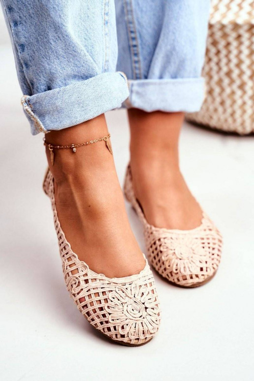 Lu Boo Balerinos smėlio spalvos su...