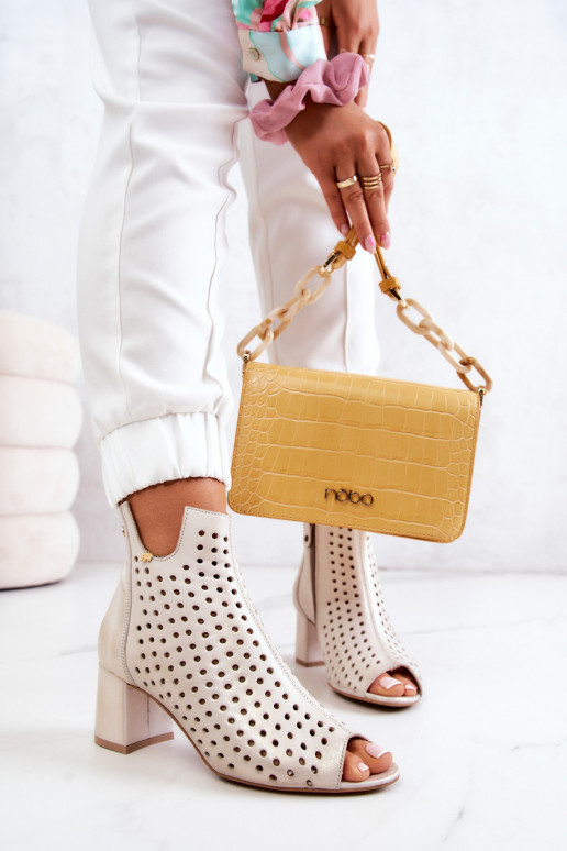 Ažūriniai aulinukai smėlio spalvos