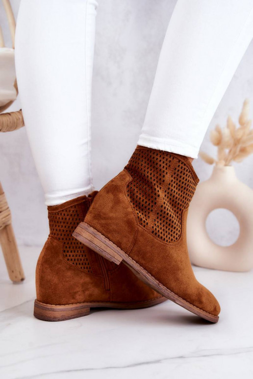 Zomšiniai aulinukai rudos spalvos su...