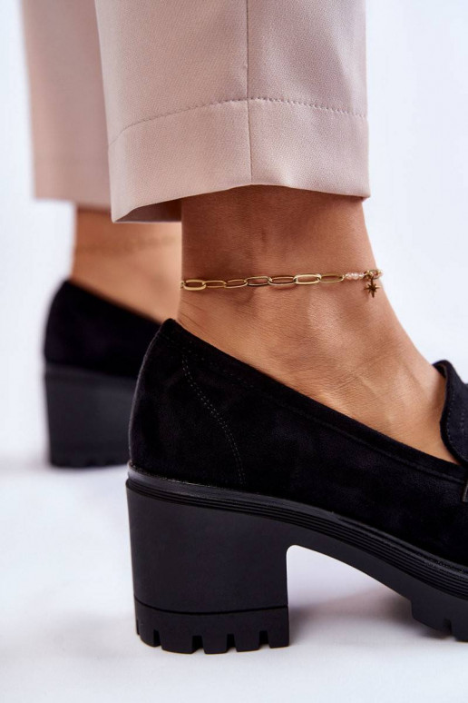 Zomšiniai batai su kulniukais juodos...