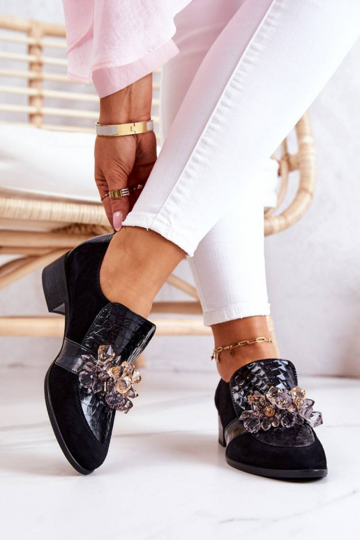 Juodos spalvos zomšiniai batai Davine...