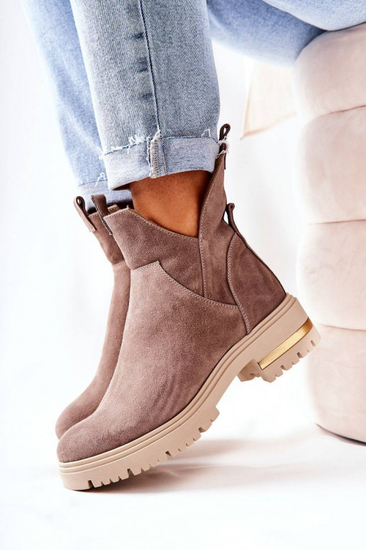 Pašiltinti kapučino spalvos aulinukai...