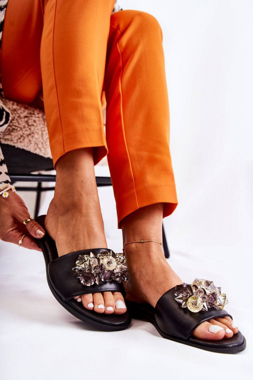 Juodos spalvos šlepetės Nicole su...