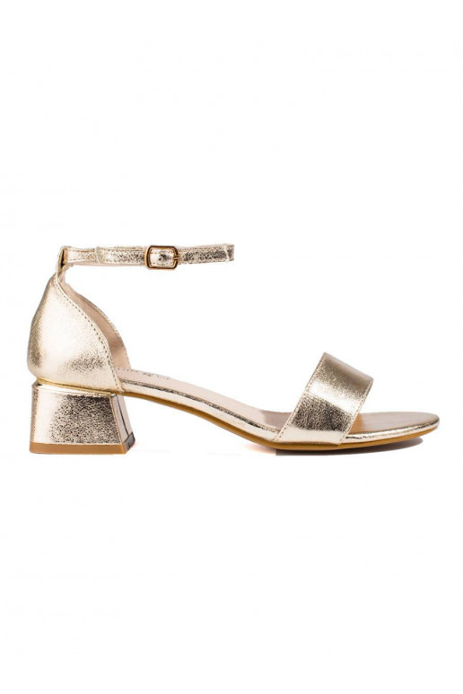 Sandalai auksinės spalvos su kulniuku...