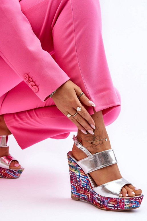 Basutės su platforma sidabro spalvos...