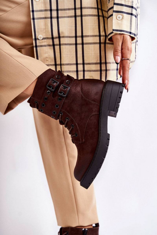 Zomšiniai aulinukai rudos spalvos Silvor