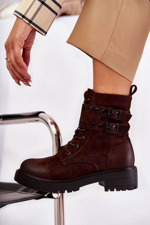 Zomšiniai aulinukai rudos spalvos Silvor