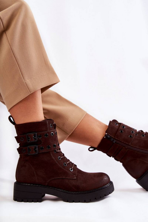 Zomšiniai aulinukai rudos spalvos Silvor