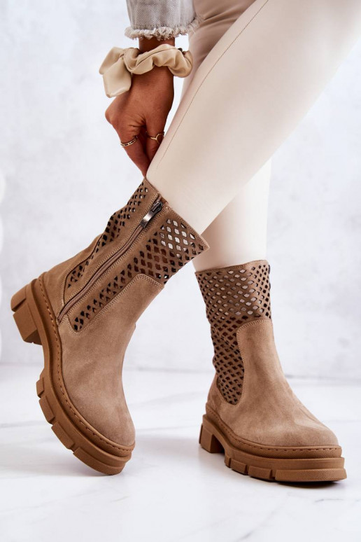 masyvūs aulinukai Nicole rudos spalvos