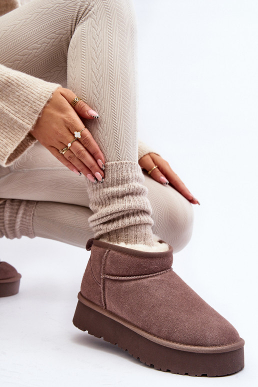 Zomšiniai sniego batai chaki spalvos...